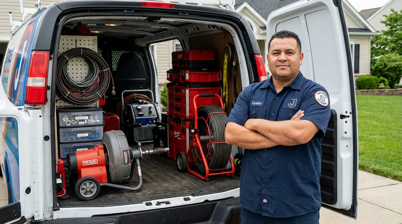 Professional drain cleaning equipment and Johns Plumbing LLC plumber in Goodlettsville