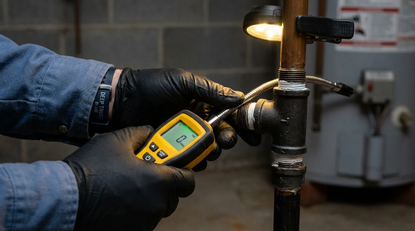 Gas leak detection with electronic sniffer by Johns Plumbing LLC in Goodlettsville