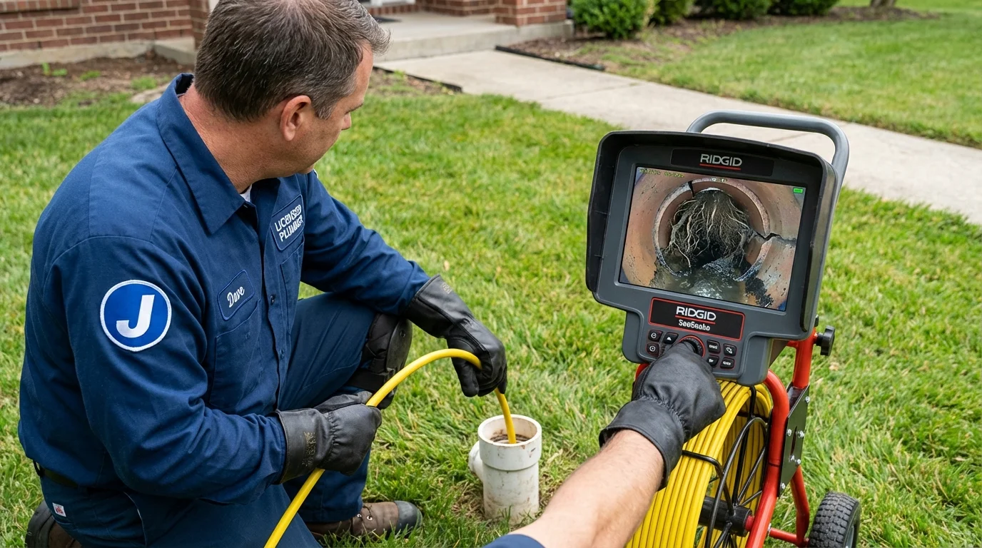 Sewer camera inspection being performed by Johns Plumbing LLC in Goodlettsville
