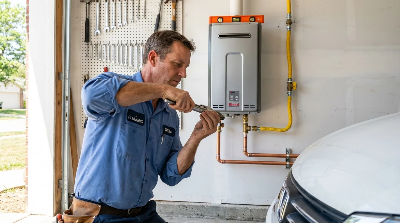 Tankless water heater installation by a Johns Plumbing LLC plumber in Goodlettsville